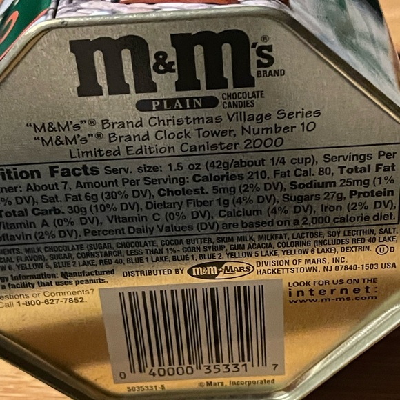 Vintage M&Ms Tin Christmas Village Clock Tower 2000 - Picture 10 of 10